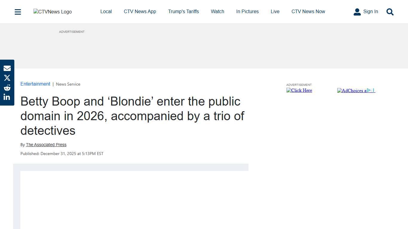 Betty Boop and 'Blondie' enter the public domain in 2026